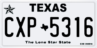 TX license plate CXP5316