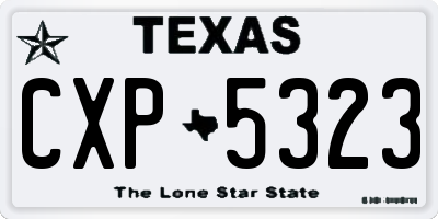 TX license plate CXP5323
