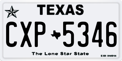 TX license plate CXP5346