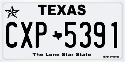 TX license plate CXP5391