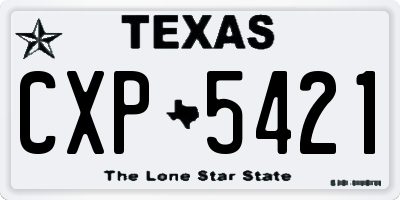 TX license plate CXP5421