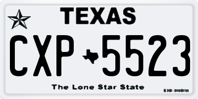 TX license plate CXP5523