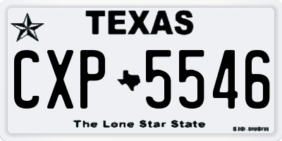 TX license plate CXP5546