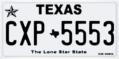 TX license plate CXP5553