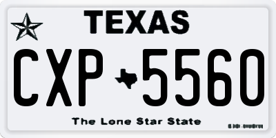 TX license plate CXP5560