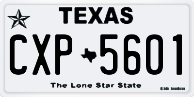 TX license plate CXP5601