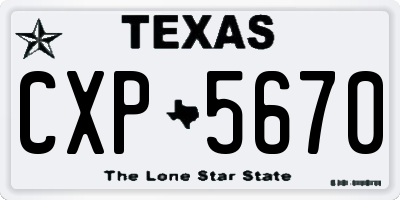 TX license plate CXP5670