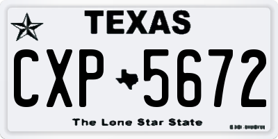 TX license plate CXP5672