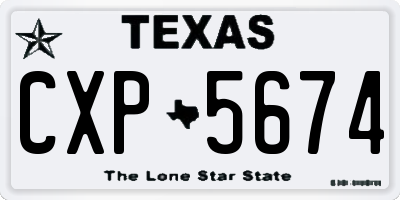 TX license plate CXP5674