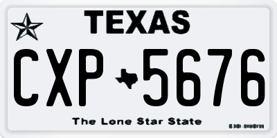 TX license plate CXP5676