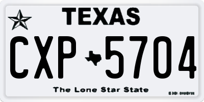 TX license plate CXP5704