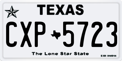 TX license plate CXP5723