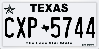 TX license plate CXP5744