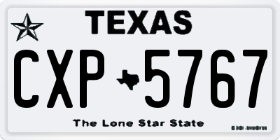 TX license plate CXP5767