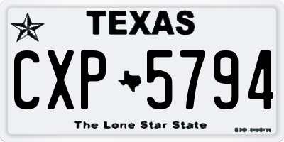 TX license plate CXP5794