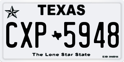 TX license plate CXP5948