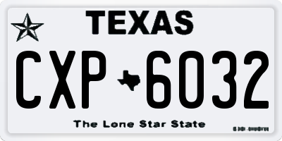 TX license plate CXP6032