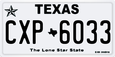 TX license plate CXP6033