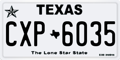 TX license plate CXP6035
