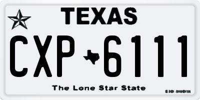 TX license plate CXP6111