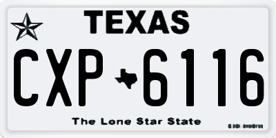 TX license plate CXP6116