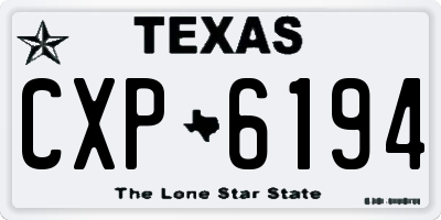 TX license plate CXP6194