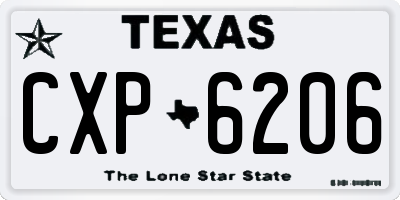 TX license plate CXP6206