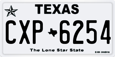 TX license plate CXP6254
