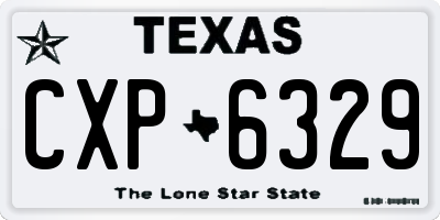 TX license plate CXP6329