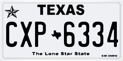 TX license plate CXP6334