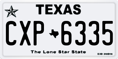 TX license plate CXP6335