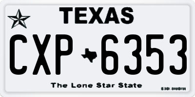 TX license plate CXP6353