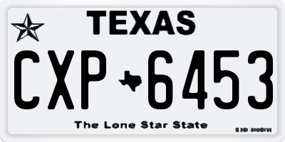 TX license plate CXP6453