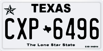 TX license plate CXP6496