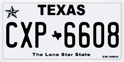TX license plate CXP6608