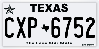 TX license plate CXP6752