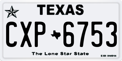 TX license plate CXP6753