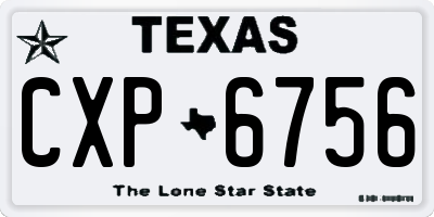 TX license plate CXP6756