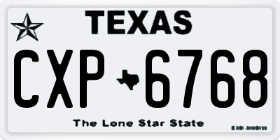 TX license plate CXP6768