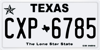 TX license plate CXP6785