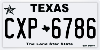 TX license plate CXP6786