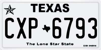 TX license plate CXP6793