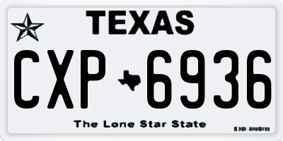 TX license plate CXP6936