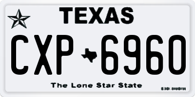 TX license plate CXP6960