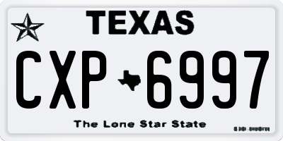 TX license plate CXP6997