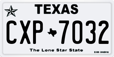 TX license plate CXP7032