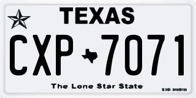 TX license plate CXP7071