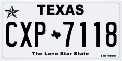 TX license plate CXP7118