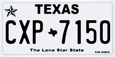 TX license plate CXP7150