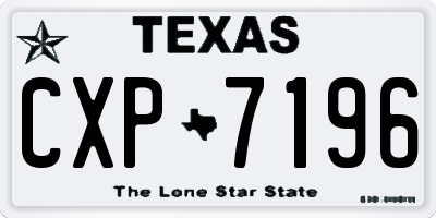 TX license plate CXP7196